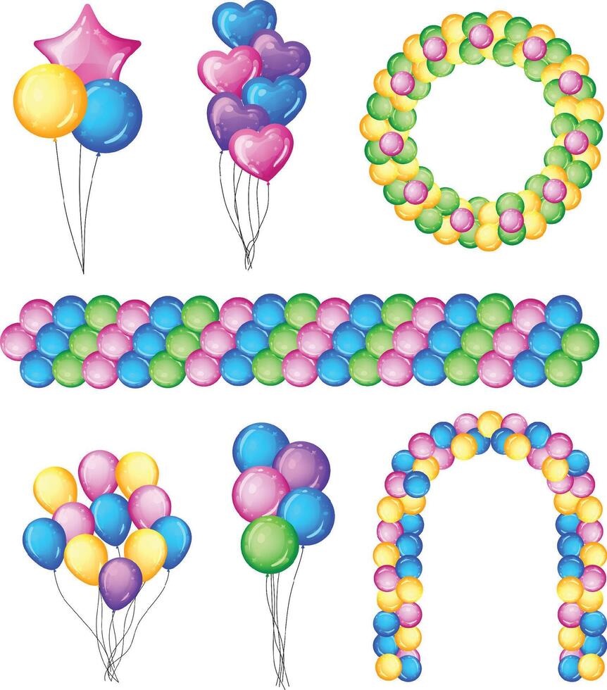 vector fiesta globos decoración, celebración elementos antecedentes