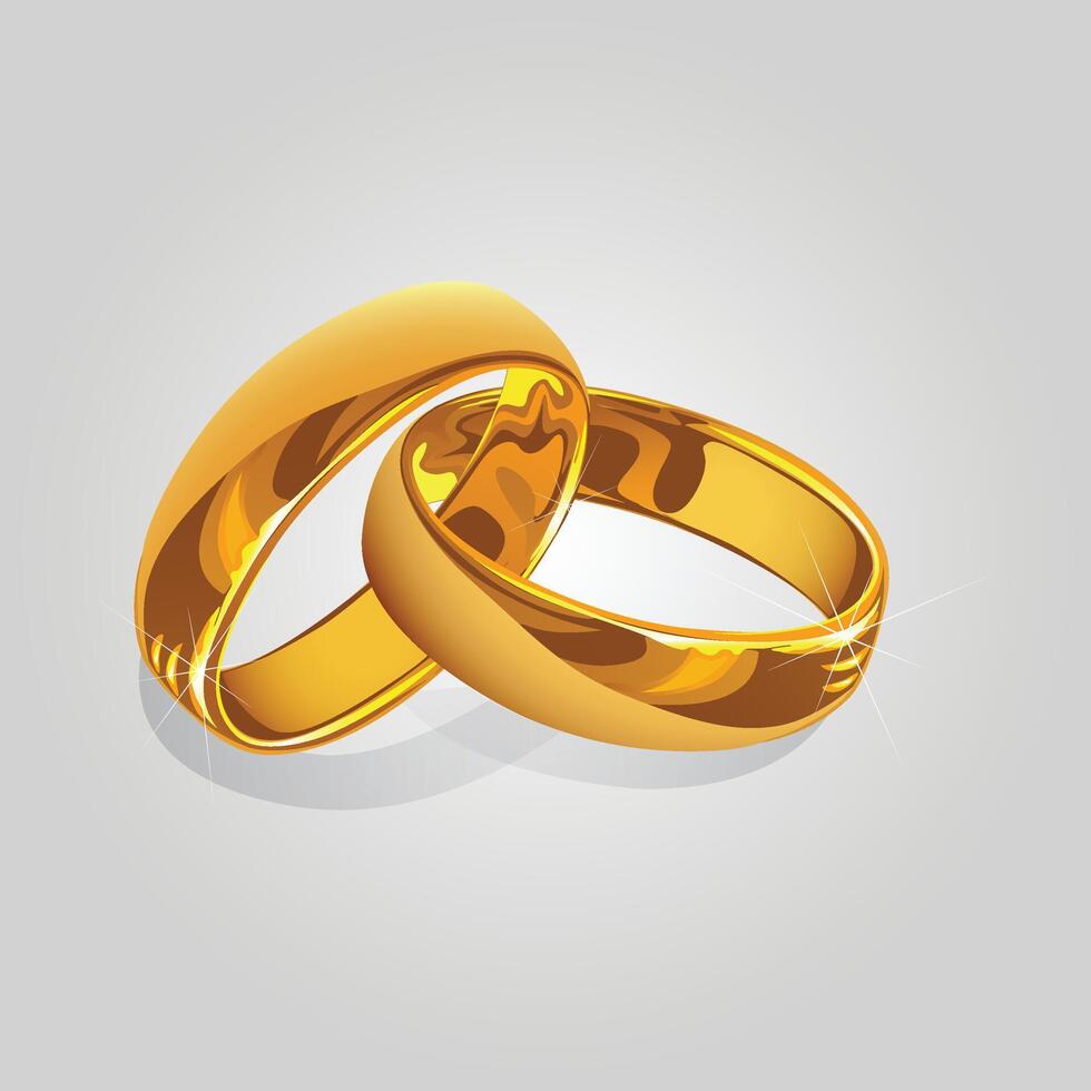 vector de anillo de bodas de oro