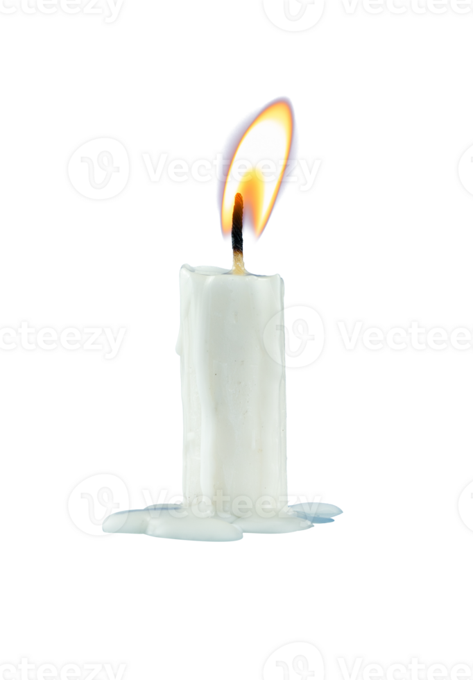 burning candle with fire flame isolated png