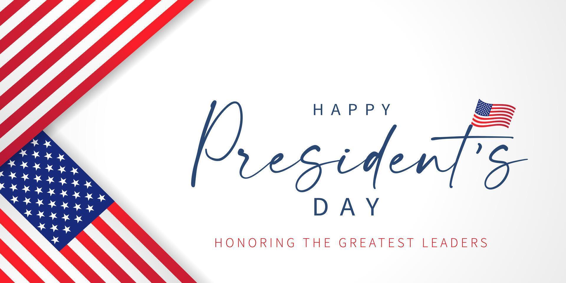 Happy President's Day creative banner. Modern design vector