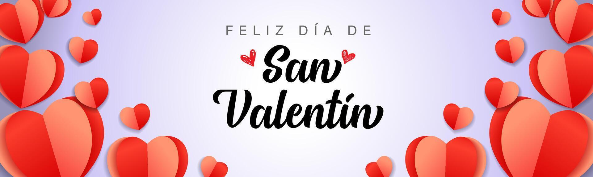 San Valentín día Español Internet bandera. especial oferta botón. vector