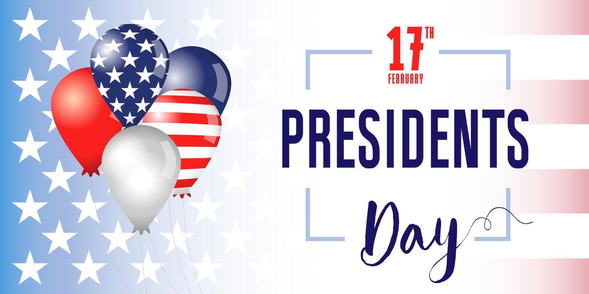 Happy President's Day USA greeting card design vector