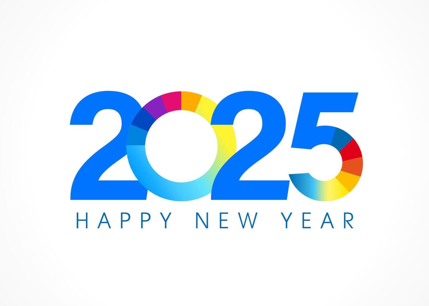 Happy New Year 2025 creative logo. Web icon concept. Greeting card design. vector