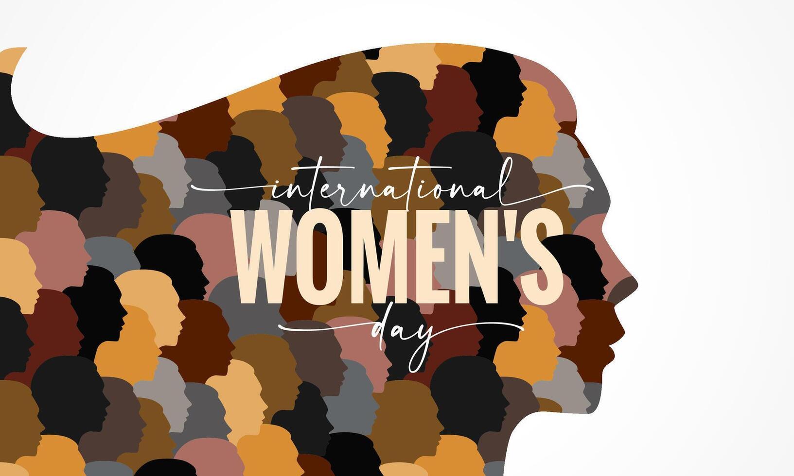 International Women's Day banner with female silhouette. Vector illustration