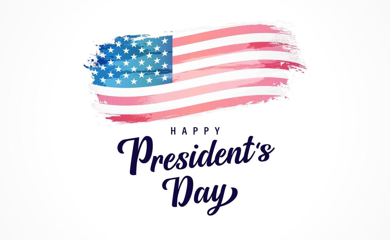 Happy President's Day greetings with watercolor style flag. vector