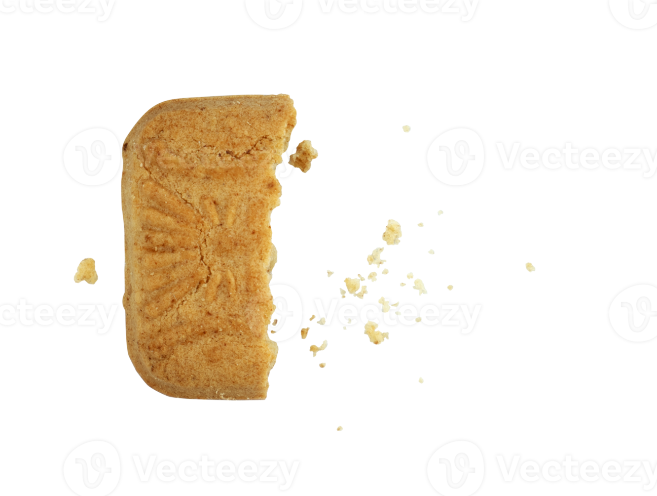 bit of sweet cracker with crumbs isolated png