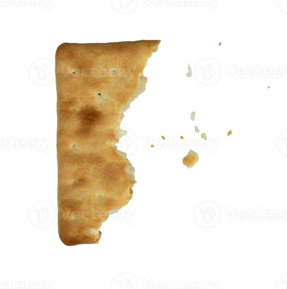 sweet crackers bit isolated with crumbs png