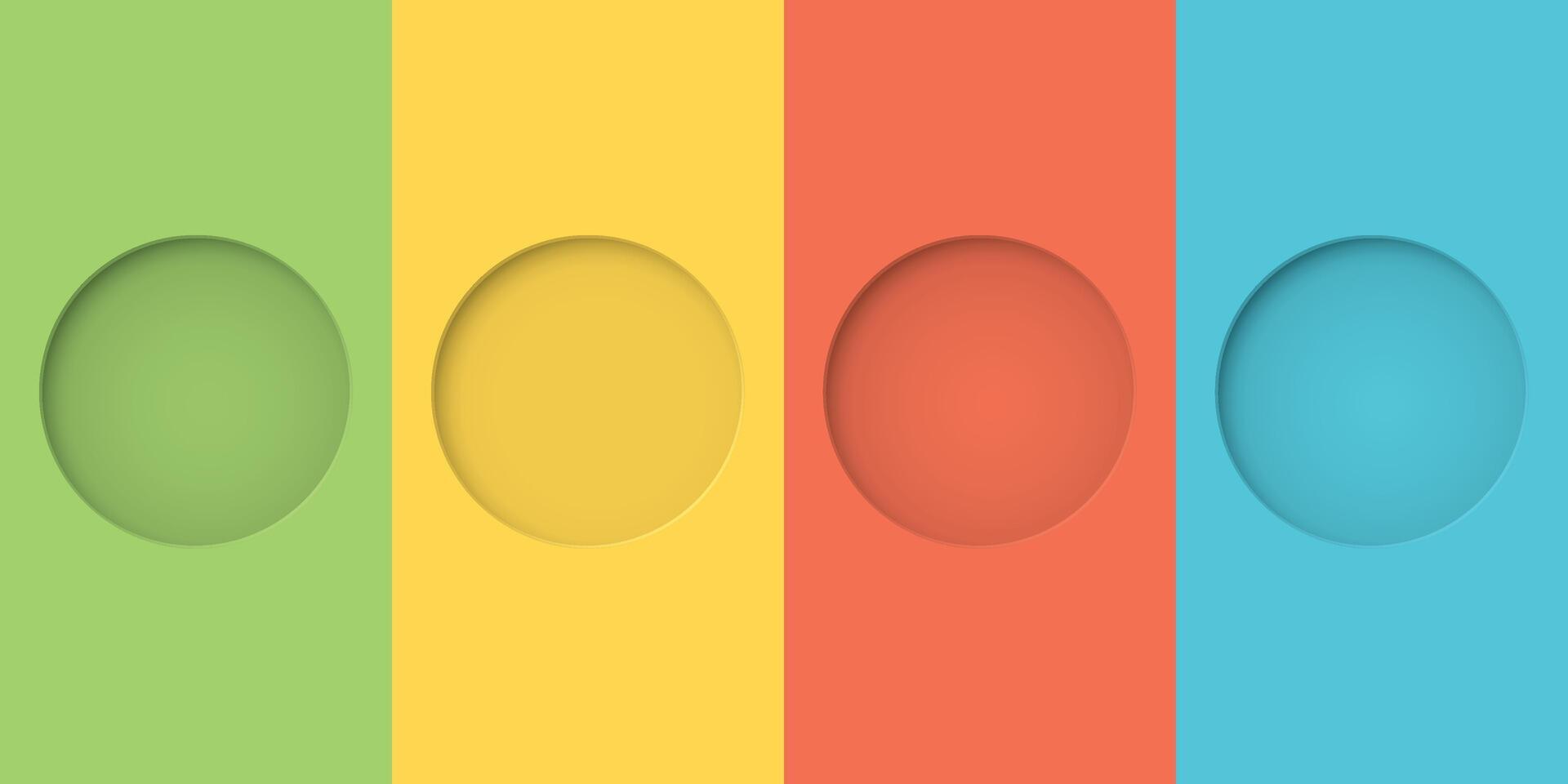 4 of colorful three dimension circle frame paper cut style on vector illustration template.