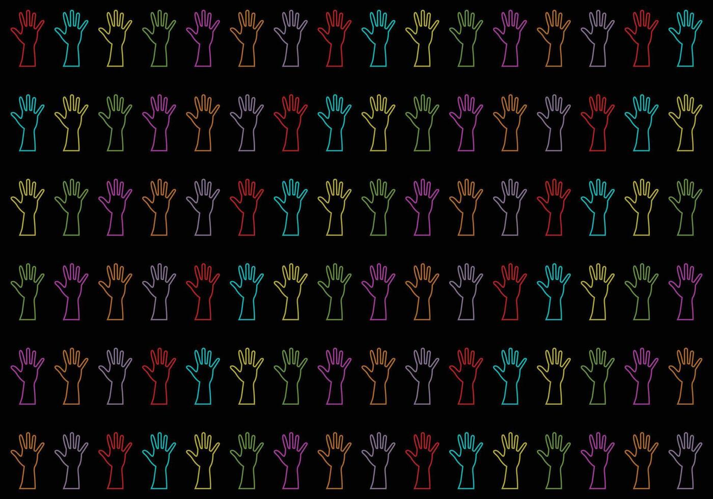 Diversity Hand Line Art Background vector