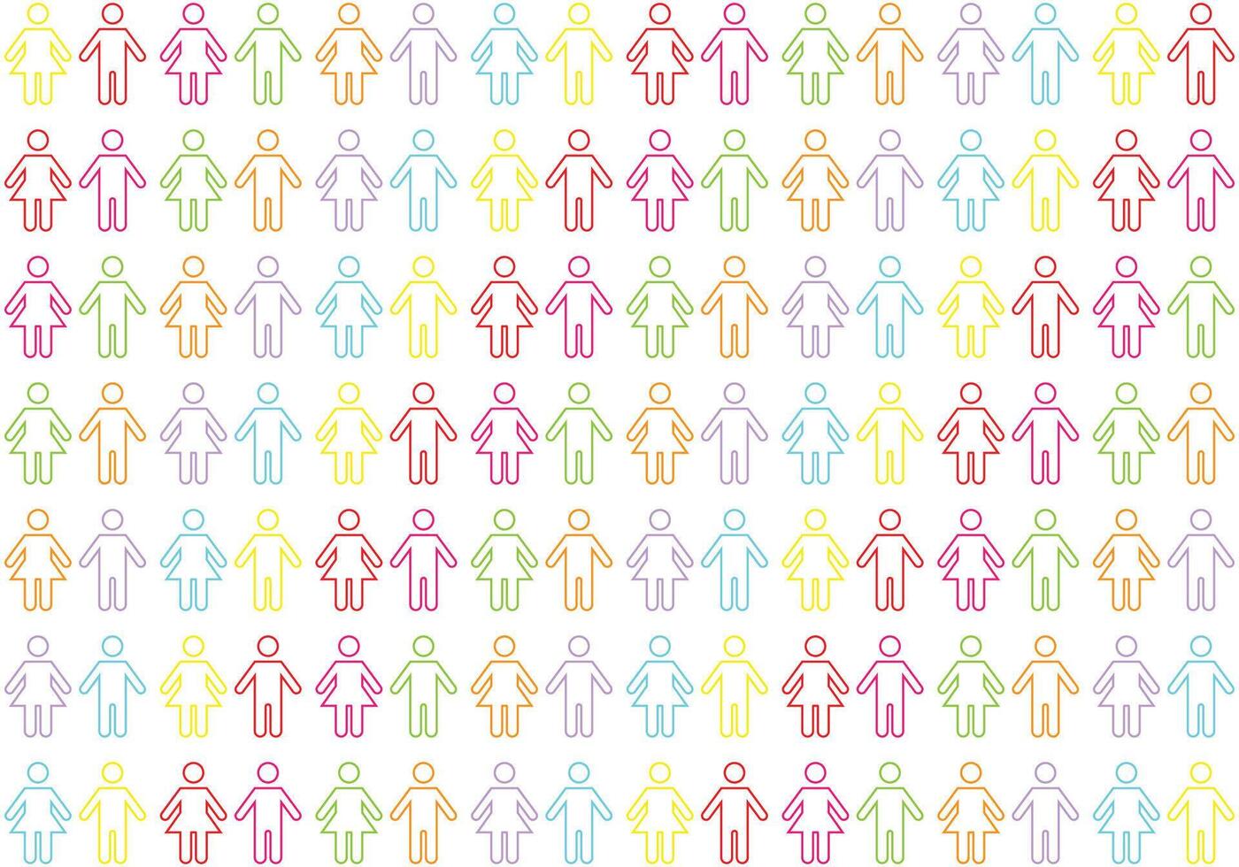 Diversity Human Line Art Background vector