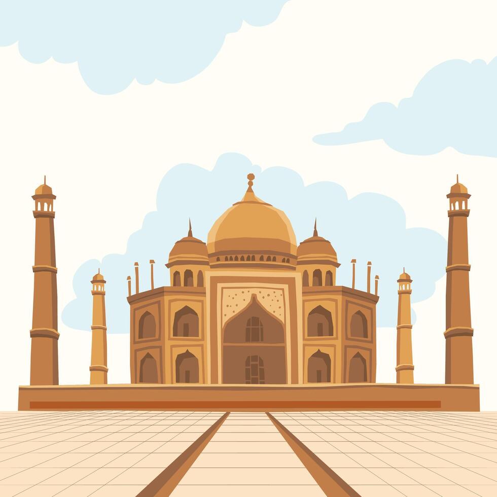 WTaj Mahal. Agra, India houses the Taj Mahal, World wonder vector