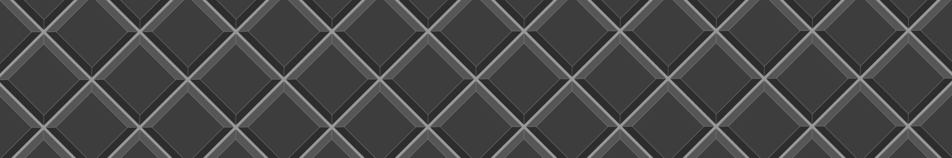 Black square tile in diagonal arrangement. Kitchen backsplash background. Interior or exterior decor texture. Bathroom or toilet ceramic wall or floor mosaic seamless pattern vector