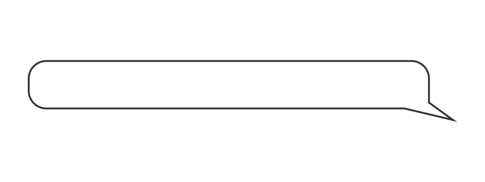 Message bubble in outline style. Blank chat frame template. Mobile messenger app dialog element. vector