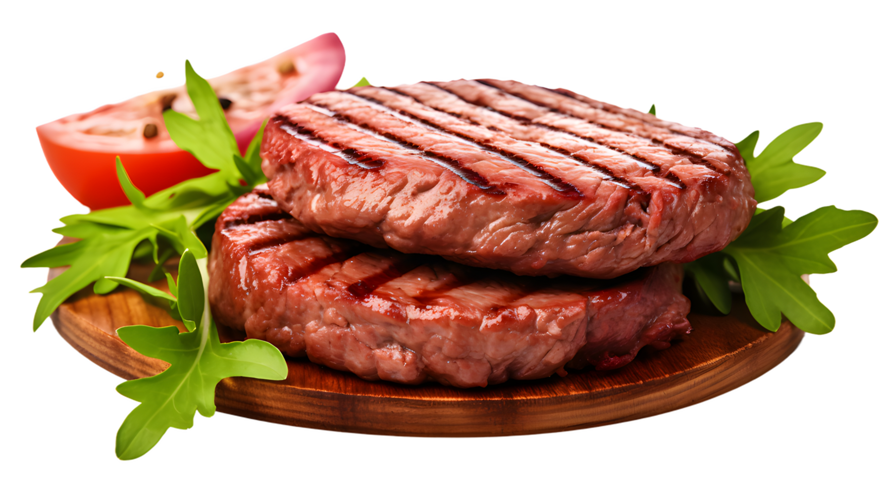 AI generated Beef steak with twig rosemary on a wooden table png