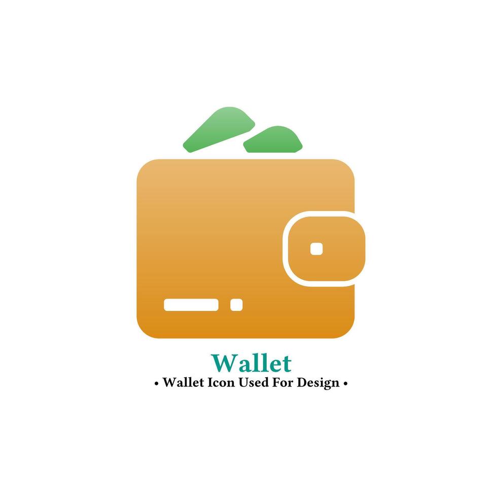 Wallet vector icon in modern style isolated on white background. wallet, finance, payment and business concept icon for web and mobile design. gradient colored style.