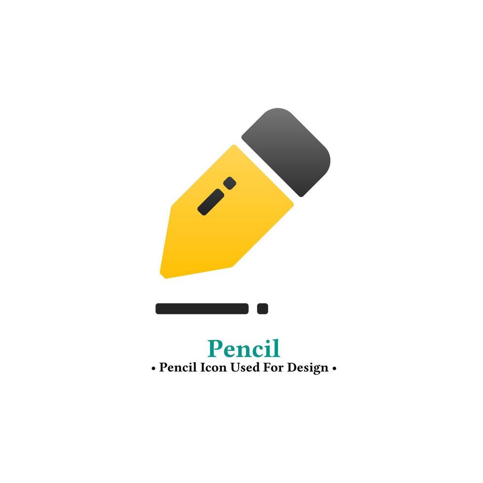 Pencil vector icon in modern style isolated on white background. pencil, stationery, writing, education and edit icons for web and mobile design. gradient colored style.