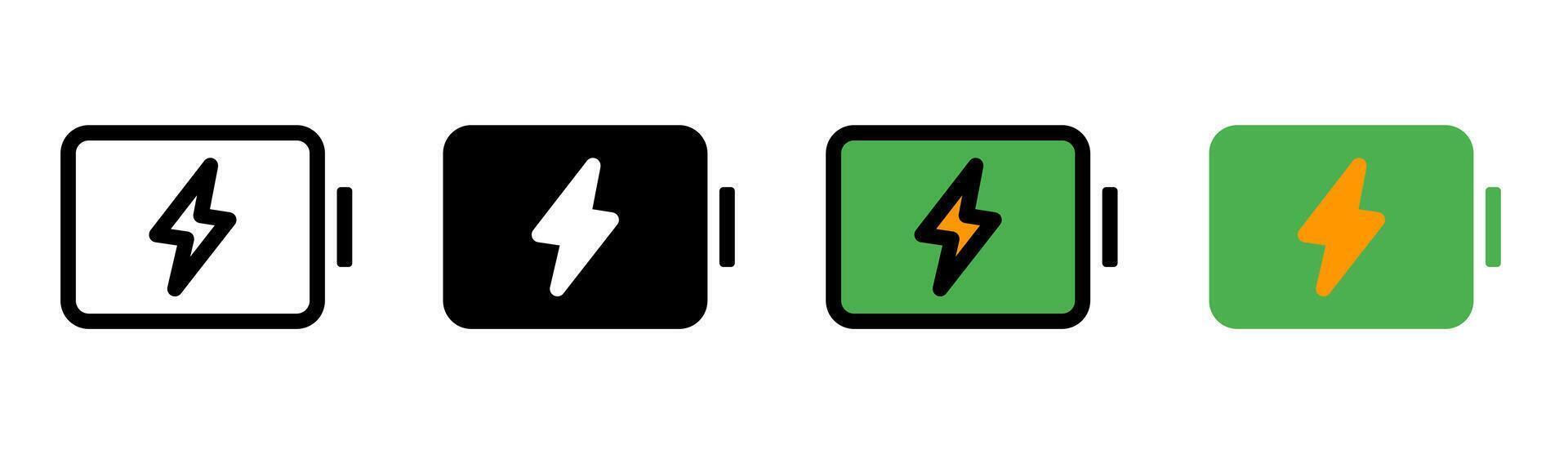 Battery icon on white background. Battery symbol. charging, battery, electricity. flat and colored styles. for web and mobile design. vector