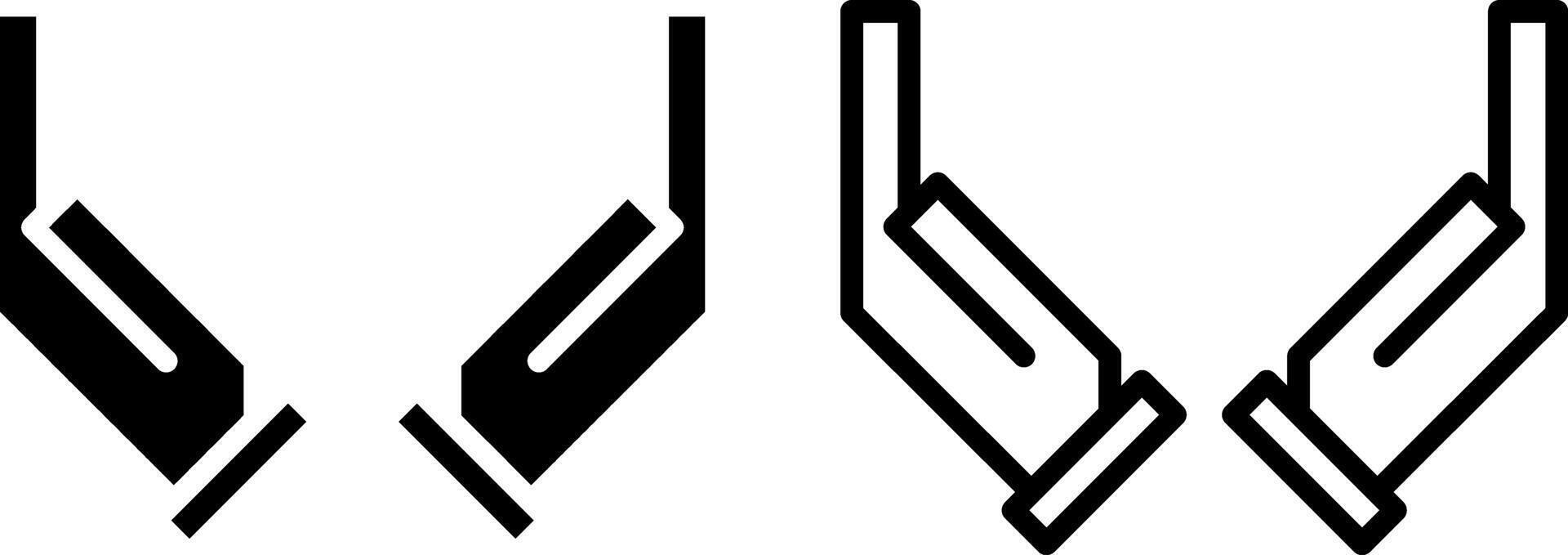 Orando manos icono, firmar, o símbolo en glifo y línea estilo aislado en transparente antecedentes. vector ilustración