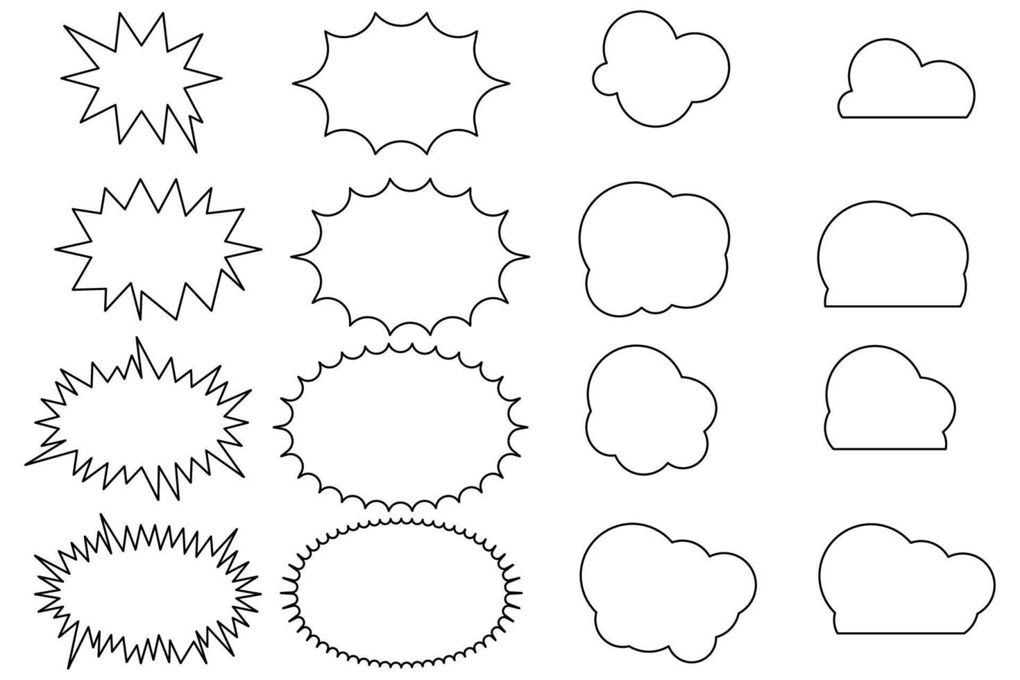 conjunto de burbuja charlar. habla burbuja, cómic diálogo, línea Arte. habla burbuja modelo recopilación. vector ilustración