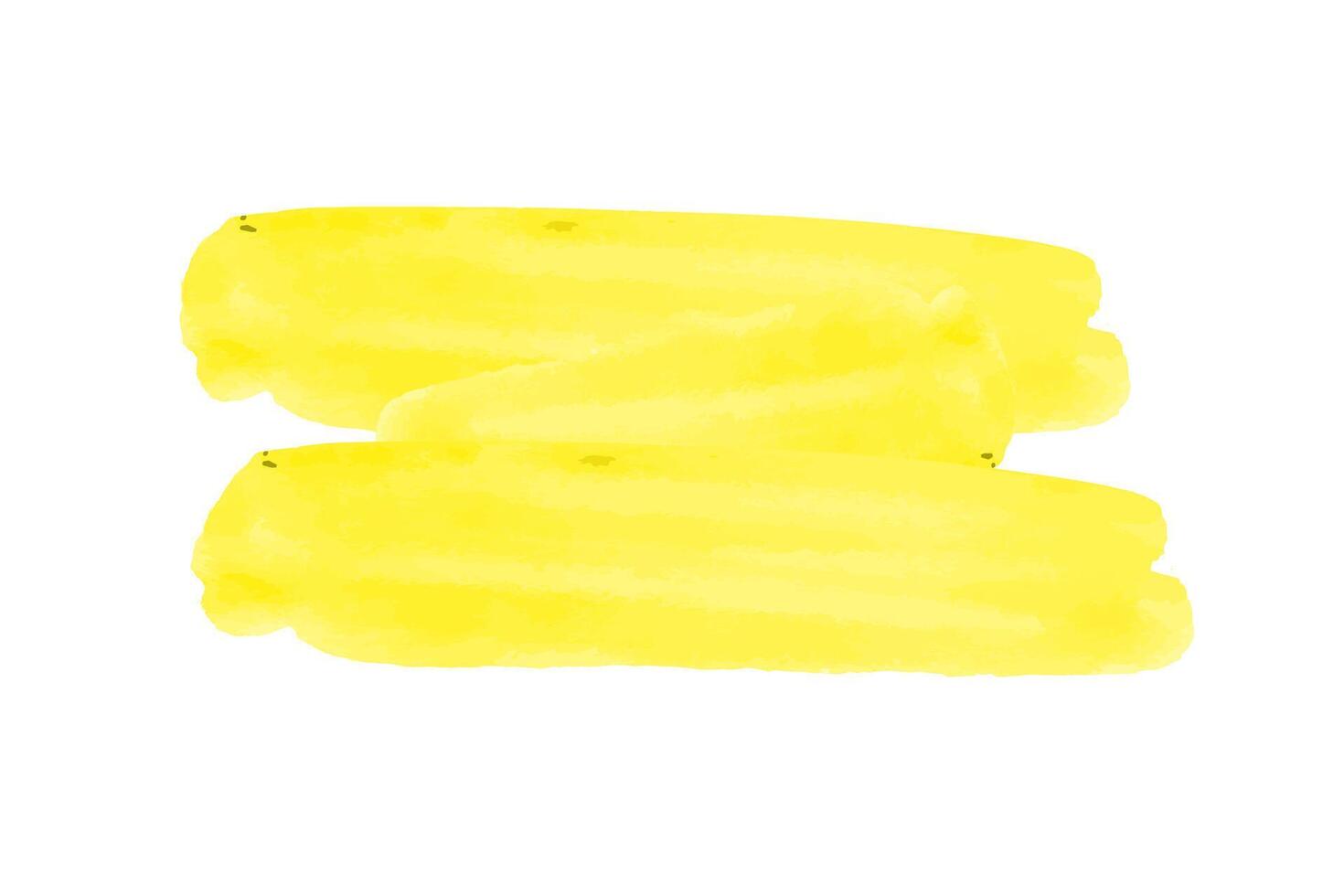 yellow watercolor paintbrush stroke isolated on transparent background vector