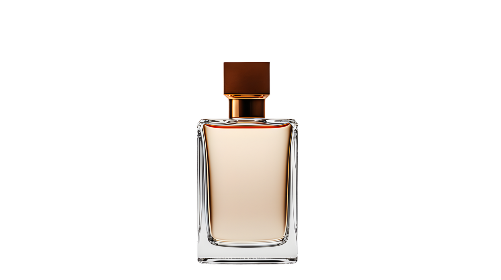 AI generated Transparent bottle of perfume, empty perfume bottle mockup, isolated, transparent PNG background