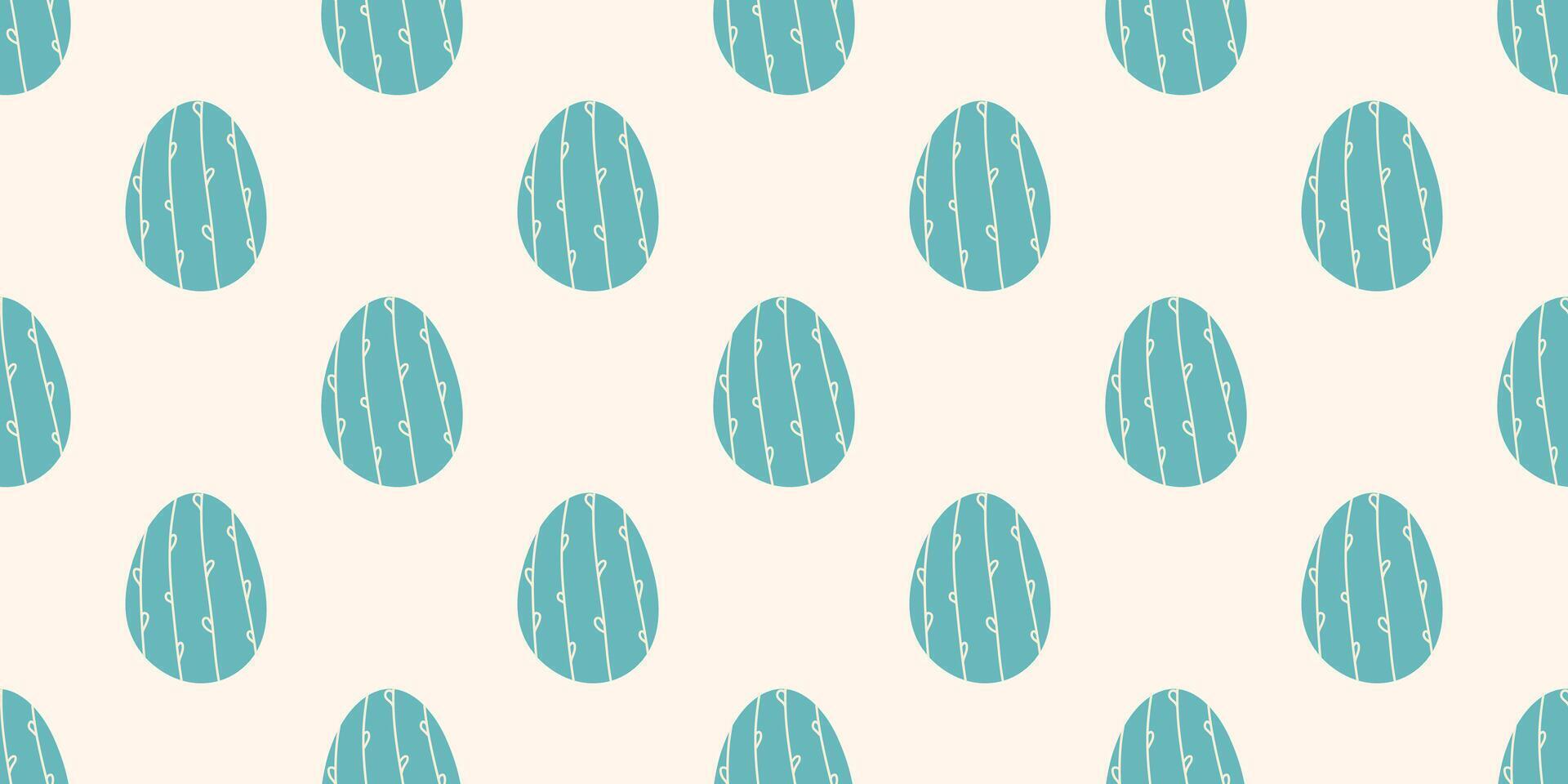Blue Easter eggs seamless pattern for fabrics, wrapping or wallpapers. Holidays endless hand drawn background. vector
