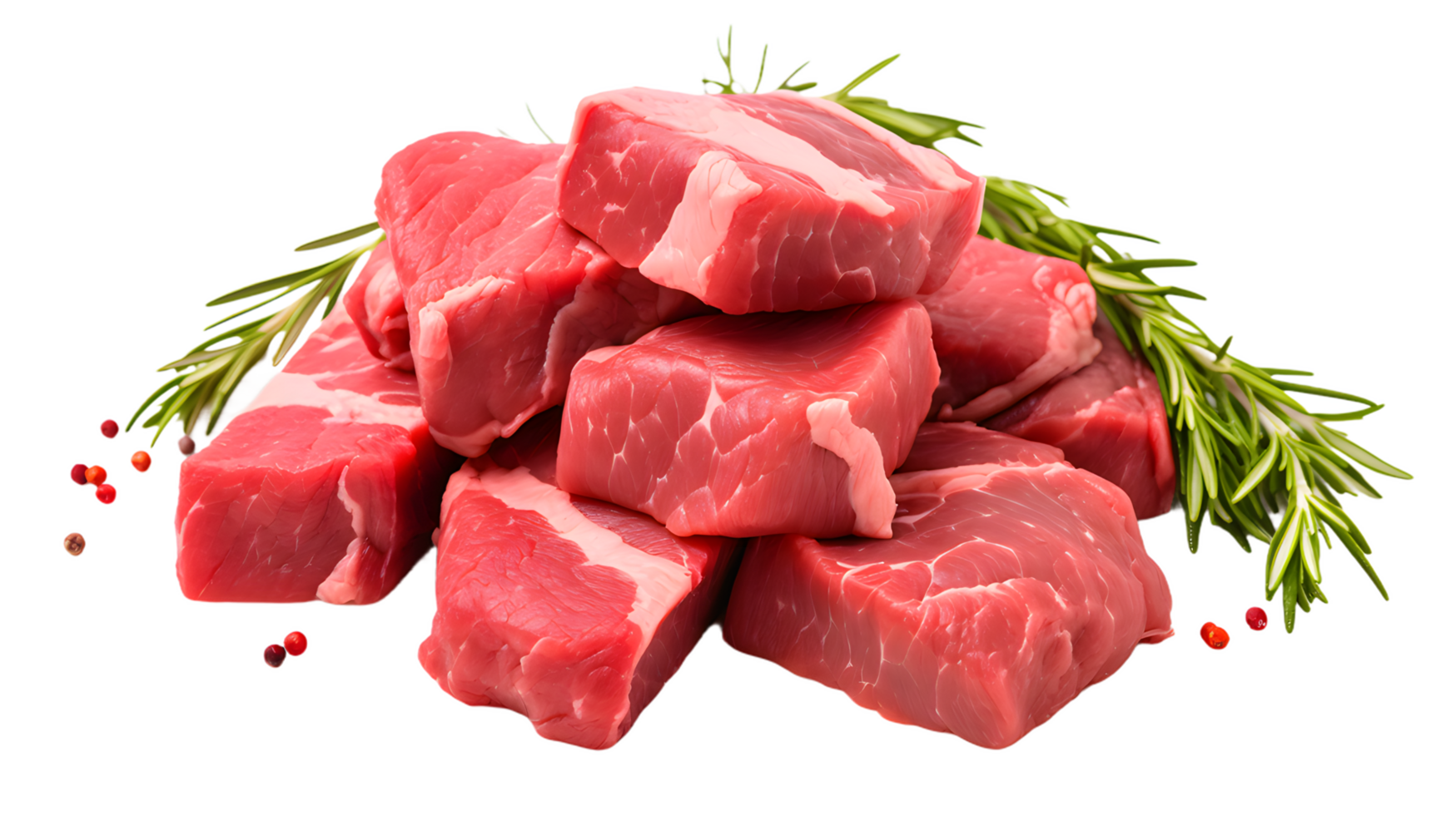 AI generated Raw beef meat on transparent background png