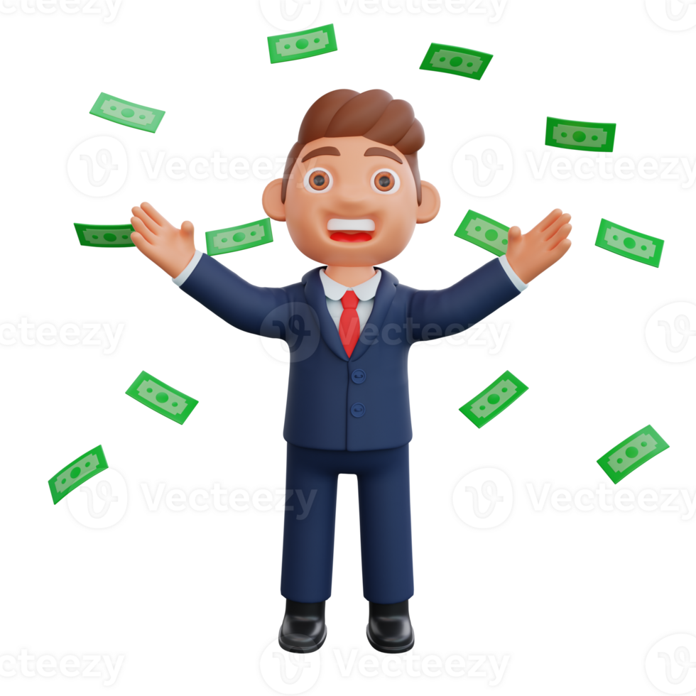 3d Illustration Businessman getting profit png