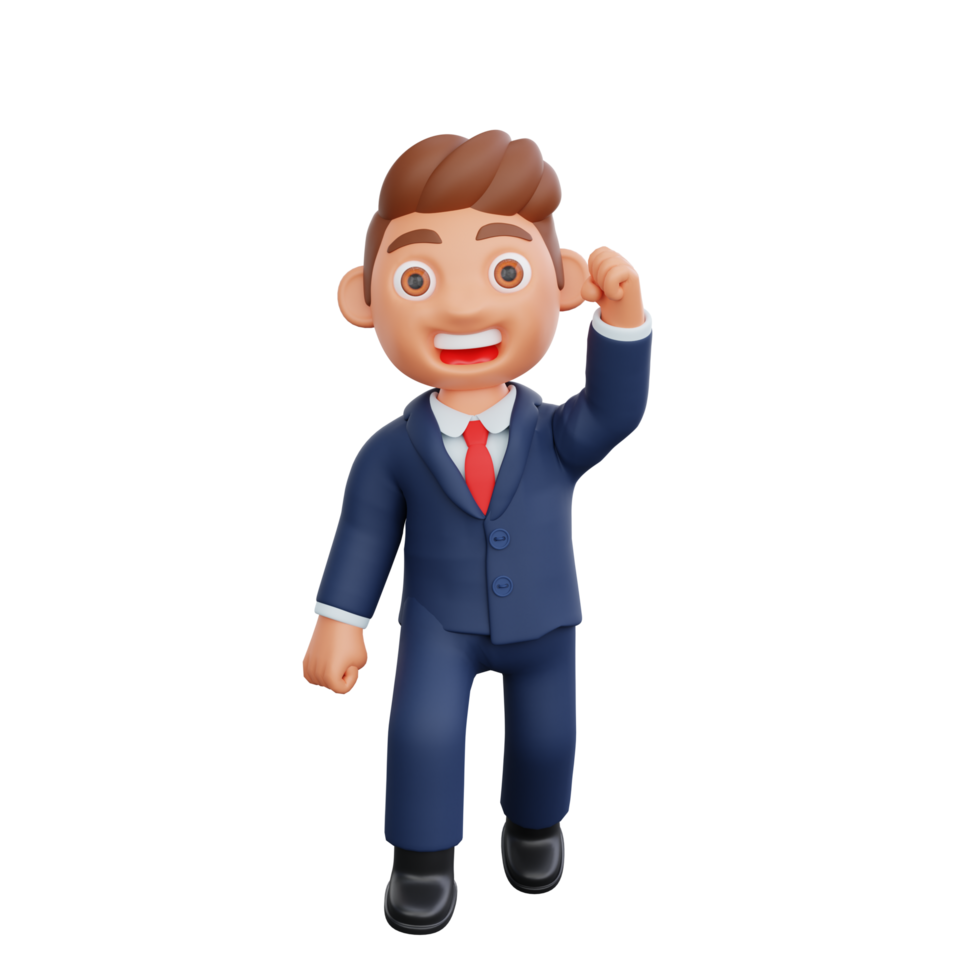 3d Illustration Businessman cheering business success png