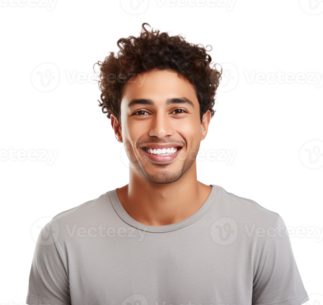 AI generated a smiling happy young man isolated png