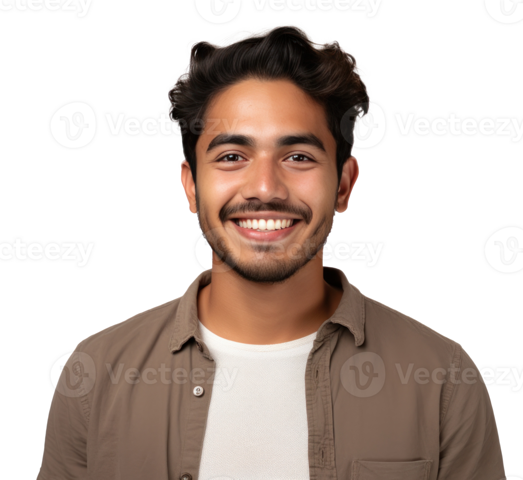 AI generated a young man is smiling isolated png