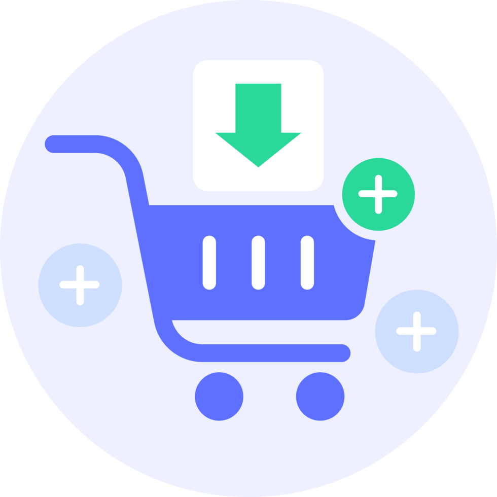 Ecommerce Add to cart modern icon illustration png