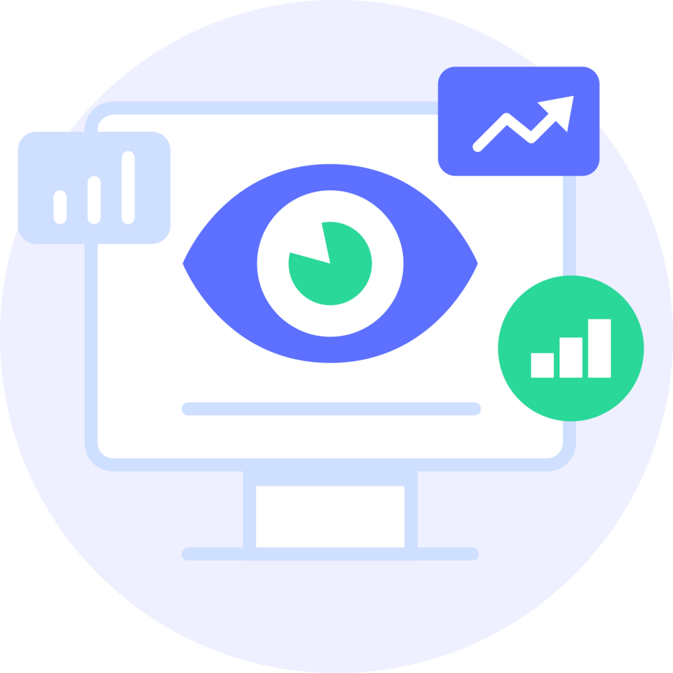 monitoring and evaluation modern icon illustration png