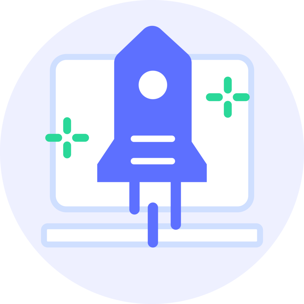 rocket startup modern icon illustration png