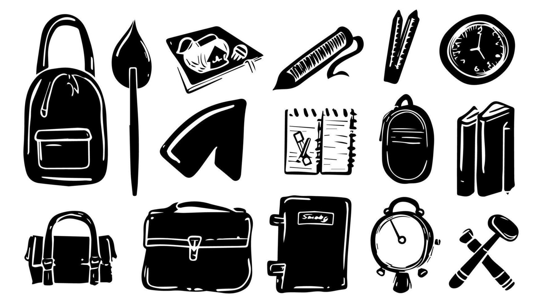 bundle of school supplies icons vector illustration design icon set.