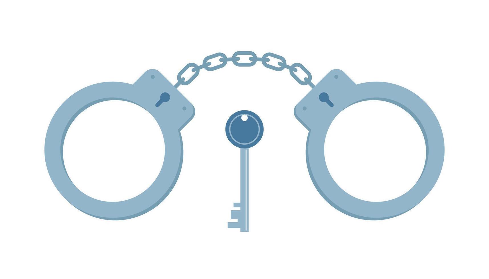 Handcuffs closed icon. Crime and law concept. Vector illustration.