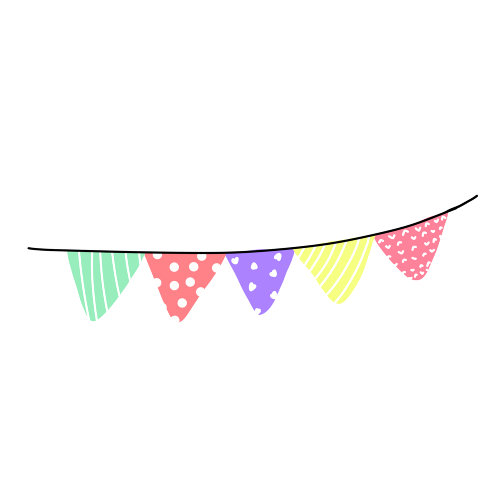 Party flags on transparency background. png