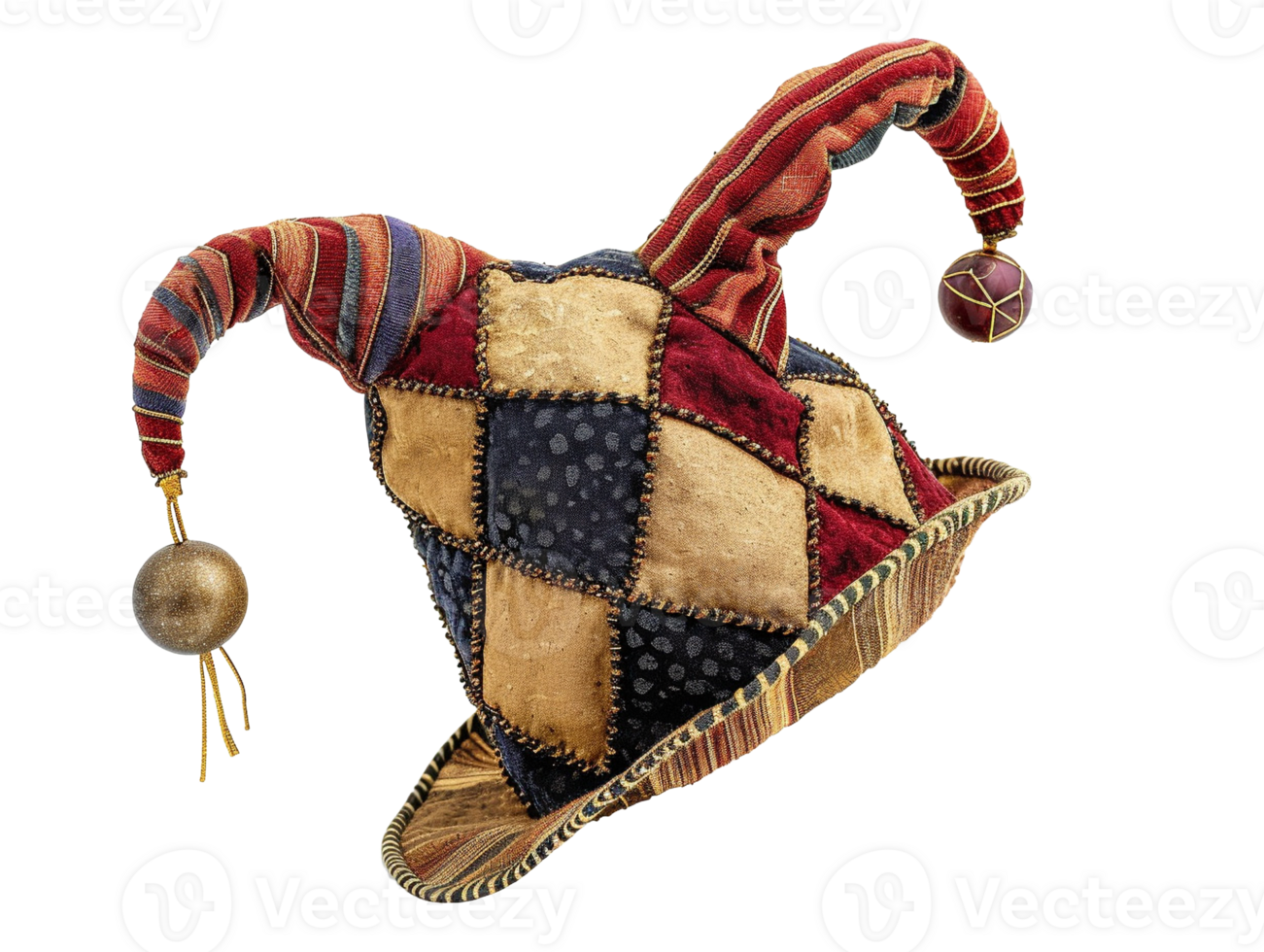 AI generated colorful jester hat png