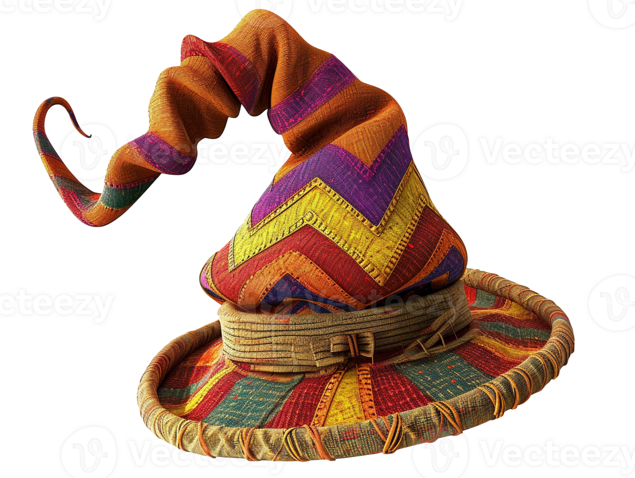 AI generated colorful jester hat png