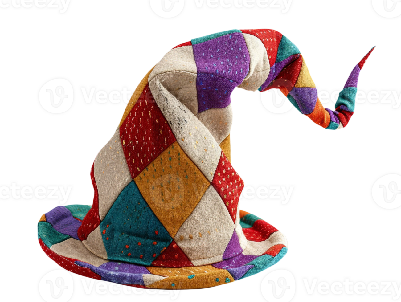 AI generated colorful jester hat png