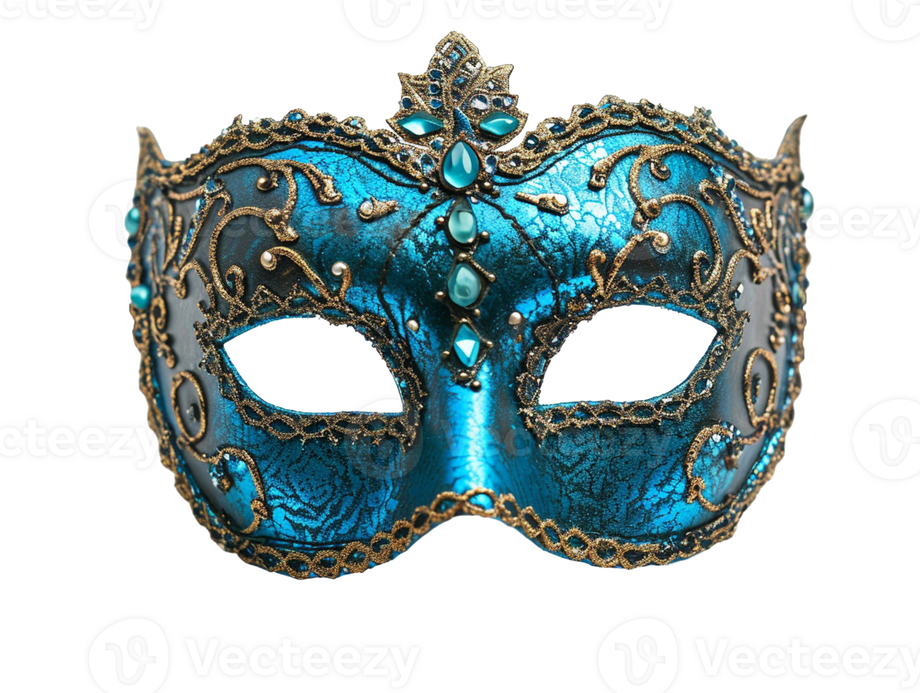 AI generated Blue masqerade mask png
