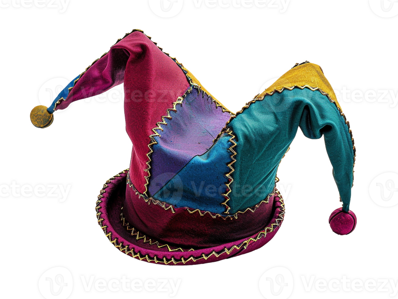 AI generated colorful jester hat png