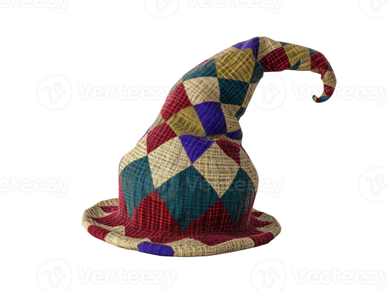AI generated colorful jester hat png