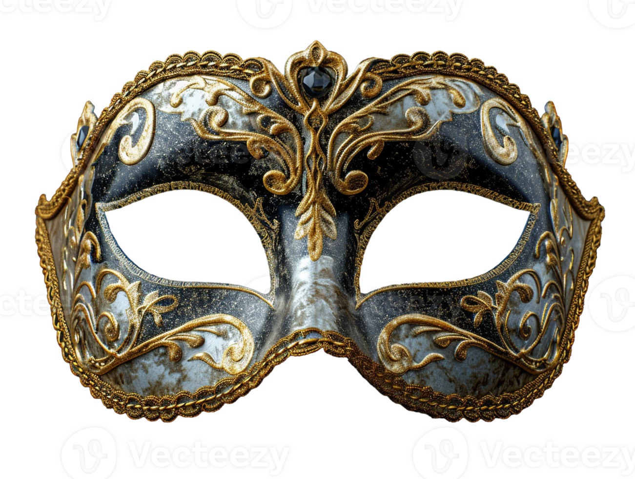 AI generated Black masqerade mask png