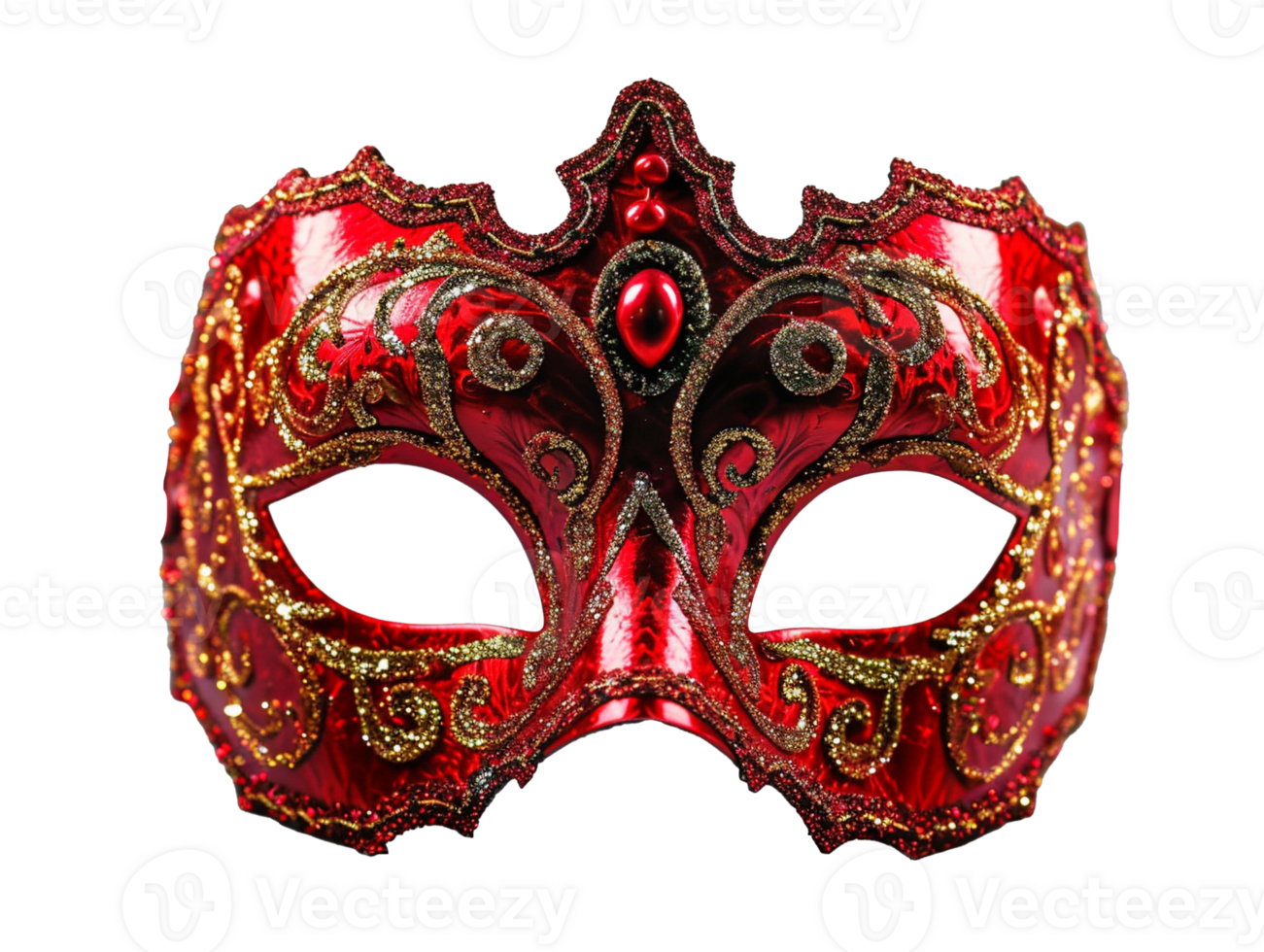 AI generated Red masqerade mask png