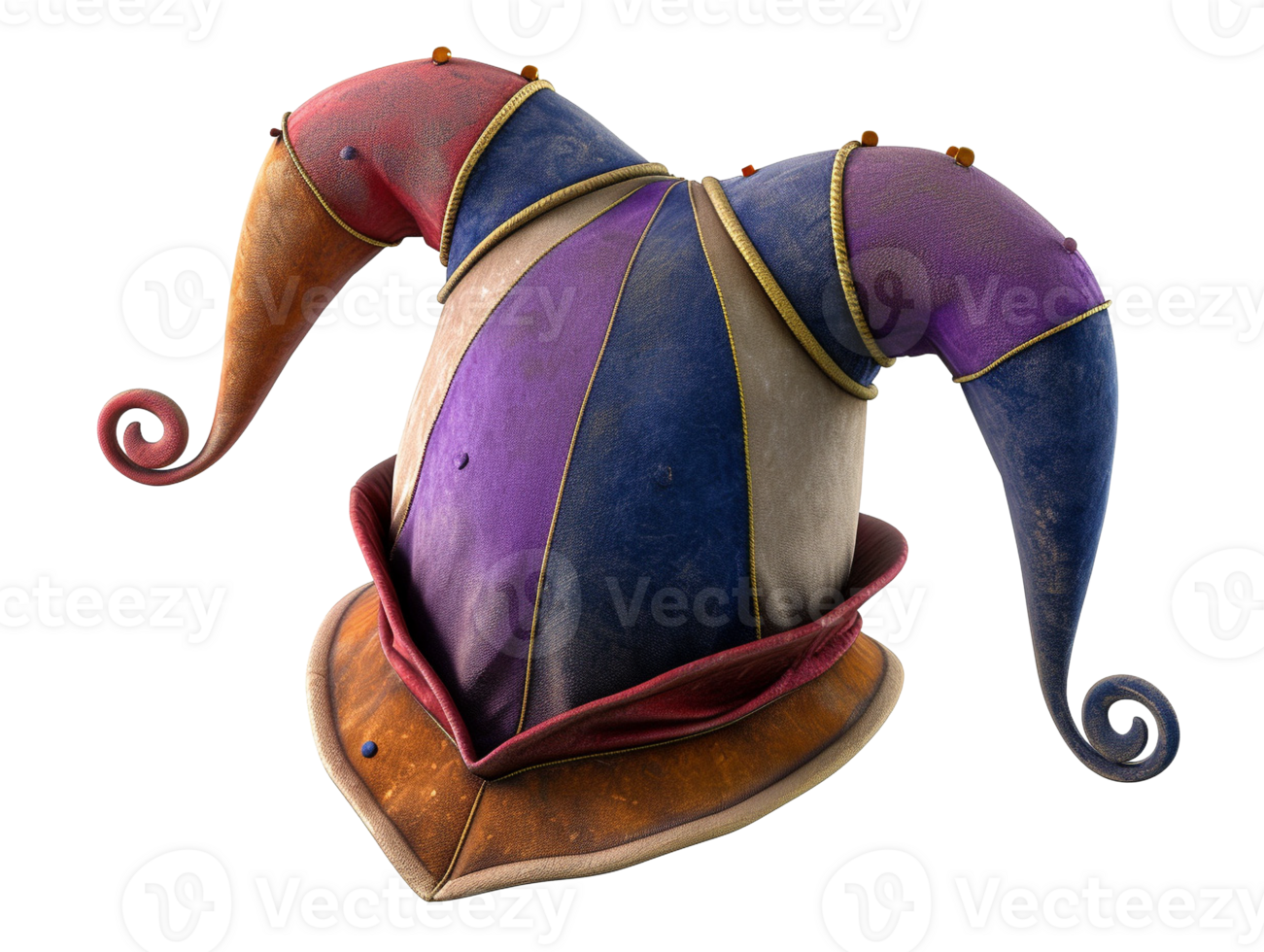 AI generated colorful jester hat png