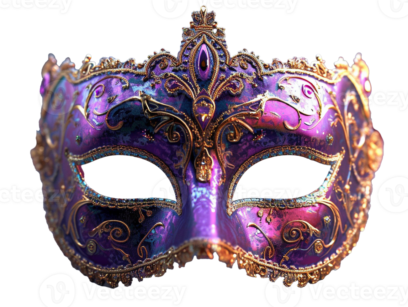 AI generated Purple masqerade mask png