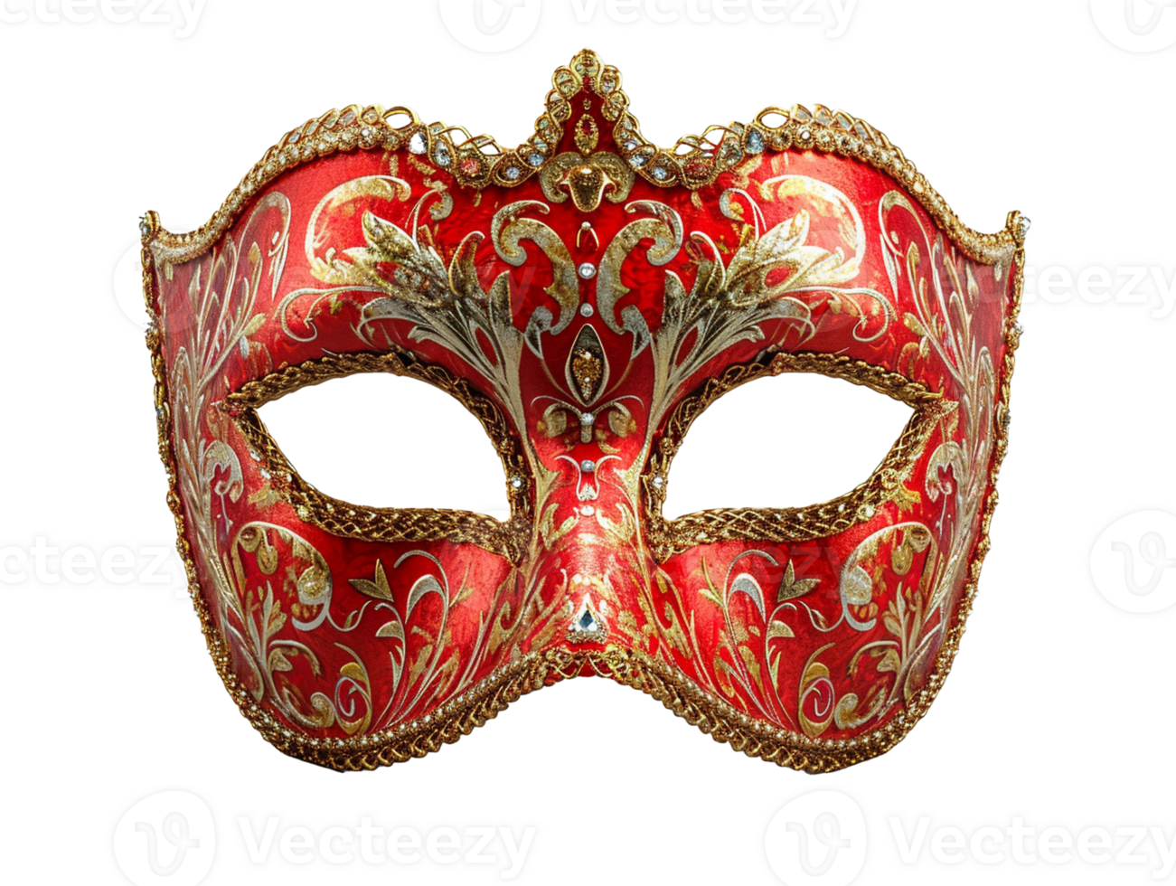 AI generated Red masqerade mask png