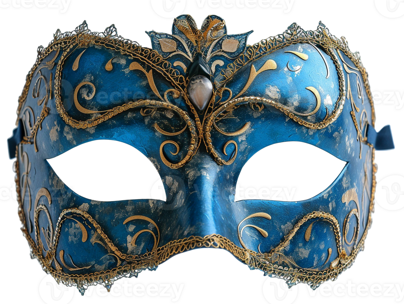 AI generated Blue masqerade mask png