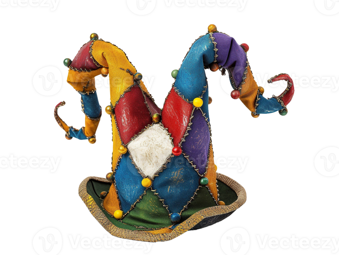 AI generated colorful jester hat png